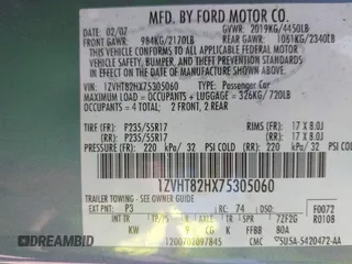 2007 Ford Mustang GT Deluxe с VIN 1ZVHT82HX75305060, выставлен на аукционе IAAI как лот 39574196 с пробегом 90 294 миль миль и . История ставок и продаж доступна на DreamBid. Изображение 9.