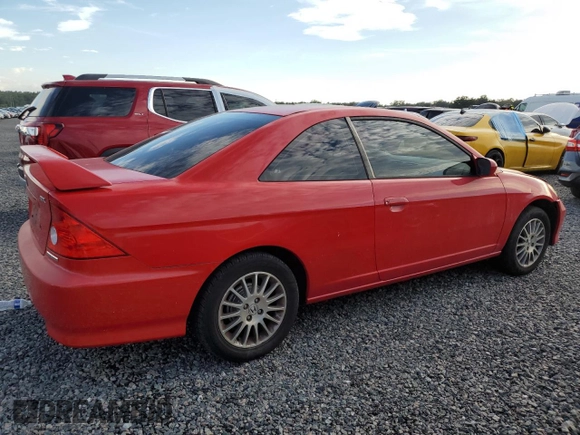 2005 Honda Civic EX with VIN 1HGEM21945L067050, listed as a Copart auction lot 73824464 with 170,950 mi miles and Salvage Title. Bid and sale history available at carsss.com. Image 3.