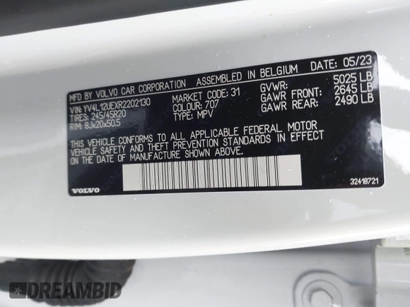 2024 Volvo XC40 Plus Bright Theme z VIN YV4L12UEXR2202130, wystawiony jako IAAI lot #41876910 z przebiegiem 15 997 mil mil oraz . Historia ofert i sprzedaży dostępna na DreamBid. Obrazek 9.