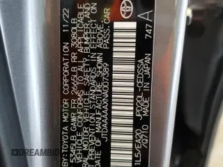 2022 Toyota Mirai XLE with VIN JTDAAAAAXNA007389, listed as a Copart auction lot 58393325 with 27,317 mi miles and Salvage title. Bid and sale history available at DreamBid. Image 13.