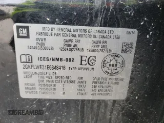 2014 GMC Terrain SLE with VIN 2GKFLWE31E6348416, listed as a Copart auction lot 49108115 with 136,982 mi miles and Salvage Title. Bid and sale history available at carsss.com. Image 15.