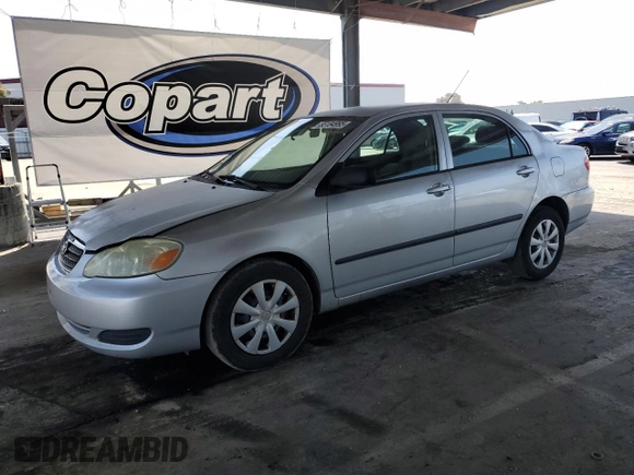 2007 Toyota Corolla CE with VIN JTDBR32E570108276, listed as a Copart auction lot 55184995 with 299,999 mi miles and Clean Title. Bid and sale history available at carsss.com. Image 1.