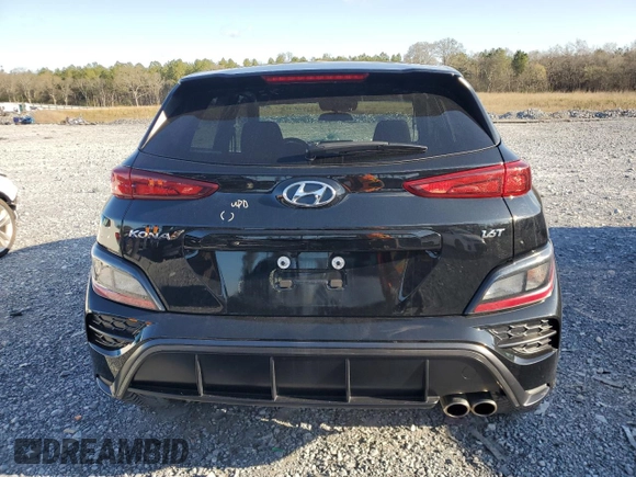 2023 Hyundai Kona N Line with VIN KM8K33A36PU009617, listed as a Copart auction lot 48680855 with 39,012 mi miles and Salvage Title. Bid and sale history available at carsss.com. Image 6.