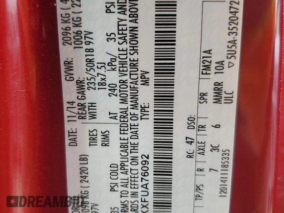 2015 Ford Escape Titanium z VIN 1FMCU0JXXFUA76092, wystawiony jako Copart lot #54824635 z przebiegiem 97 659 mil mil oraz Szkoda całkowita • Salvage title. Historia ofert i sprzedaży dostępna na DreamBid. Obrazek 13.