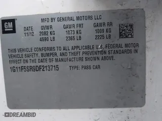 2013 Chevrolet Malibu ECO with VIN 1G11F5SR9DF213715, listed as a IAAI auction lot 41482195 with 138,628 mi miles. Bid and sale history available at carsss.com. Image 9.