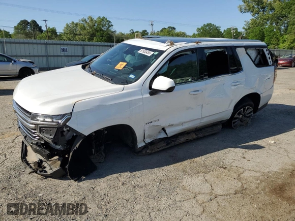 2021 Chevrolet Tahoe LT with VIN 1GNSCNKD1MR363008, listed as a Copart auction lot 51953455 with 77,353 mi miles and Salvage title. Bid and sale history available at DreamBid. Image 1.