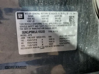 2018 Chevrolet Trax LT with VIN 3GNCJPSB5JL155205, listed as a Copart auction lot 52335945 with 91,452 mi miles and Salvage Title. Bid and sale history available at carsss.com. Image 15.