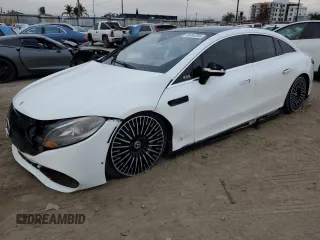 2022 Mercedes-Benz EQS with VIN W1KCG4EB5NA019922, listed as a Copart auction lot 53694385 with 0 mi miles and Salvage Title. Bid and sale history available at carsss.com. Image 1.
