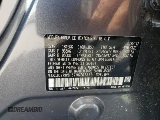2017 Honda HR-V EX with VIN 3CZRU5H57HG707879, listed as a Copart auction lot 52812175 with 38,852 mi miles and Salvage Title. Bid and sale history available at carsss.com. Image 14.