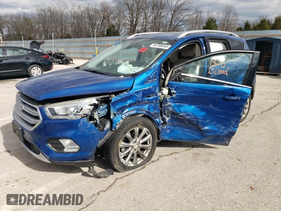 2017 Ford Escape Titanium with VIN 1FMCU0JD9HUD76425, listed as a Copart auction lot 50788845 with 118,072 mi miles and Salvage Title. Bid and sale history available at carsss.com. Image 1.