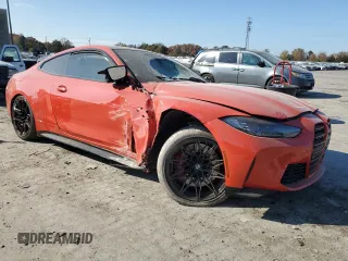 2024 BMW M4 Competition xDrive with VIN WBS43AZ0XRCP80630, listed as a Copart auction lot 79766704 with 0 mi miles and Salvage Title. Bid and sale history available at carsss.com. Image 4.