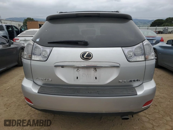 2008 Lexus RX 400h with VIN JTJHW31U382045287, listed as a Copart auction lot 54551125 with 146,487 mi miles and Salvage Title. Bid and sale history available at DreamBid. Image 6.