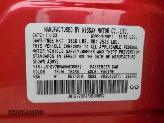 2024 Infiniti Q50 Luxe with VIN JN1EV7BR4RM630852, listed as a Copart auction lot 44844395 with 12,051 mi miles and Salvage Title. Bid and sale history available at DreamBid. Image 14.