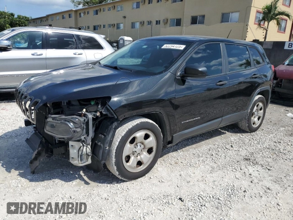 2014 Jeep Cherokee Sport with VIN 1C4PJLAB7EW123442, listed as a Copart auction lot 52294125 with 189,047 mi miles and Salvage Title. Bid and sale history available at DreamBid. Image 1.