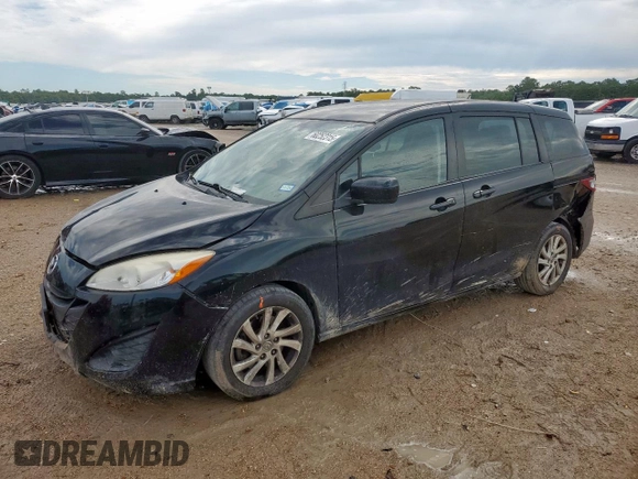 2012 Mazda 5 Sport with VIN JM1CW2BL6C0120288, listed as a Copart auction lot 60252315 with 127,494 mi miles and Salvage title. Bid and sale history available at DreamBid. Image 1.