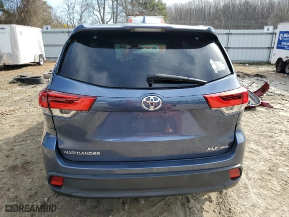 2017 Toyota Highlander XLE with VIN 5TDJZRFH1HS393351, listed as a Copart auction lot 46149615 with 68,985 mi miles and Salvage Title. Bid and sale history available at carsss.com. Image 6.