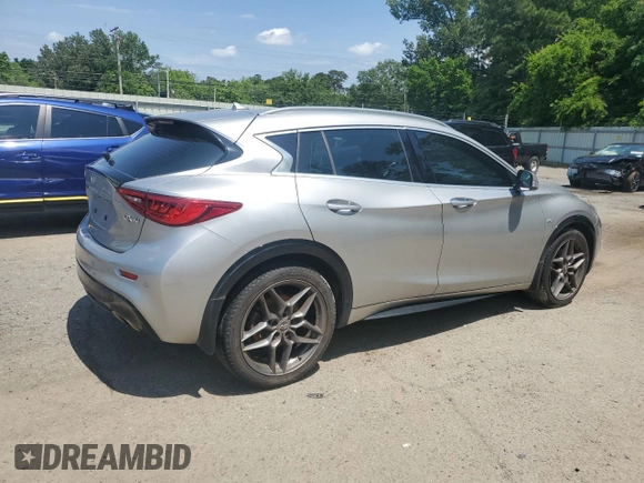 2018 Infiniti QX30 Premium with VIN SJKCH5CP2JA057174, listed as a Copart auction lot 55574085 with 111,733 mi miles and Salvage title. Bid and sale history available at DreamBid. Image 3.