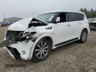 2014 Infiniti QX80 with VIN JN8AZ2NF1E9551905, listed as a Copart auction lot 43836775 with 127,895 mi miles and Salvage Title. Bid and sale history available at carsss.com. Image 1.