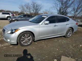 2013 Infiniti M37 with VIN JN1BY1AP2DM512055, listed as a Copart auction lot 46553525 with 160,798 mi miles and Salvage Title. Bid and sale history available at carsss.com. Image 1.