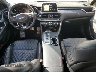 2021 Genesis G70 3.3T with VIN KMTG34LE7MU066534, listed as a Copart auction lot 77532704 with 58,951 mi miles and Salvage Title. Bid and sale history available at carsss.com. Image 8.
