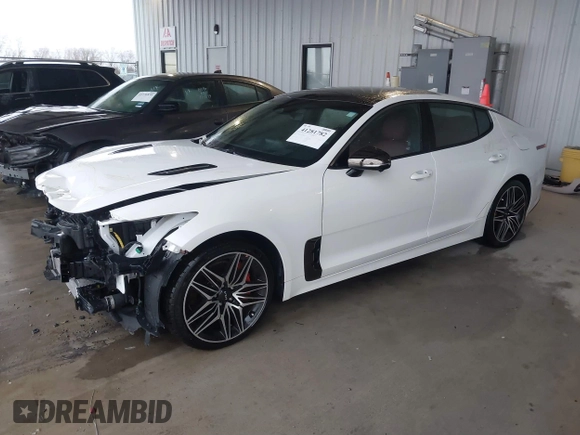 2023 Kia Stinger GT2 with VIN KNAE55LCXP6135128, listed as a IAAI auction lot 41281782 with 6,272 mi miles. Bid and sale history available at carsss.com. Image 20.