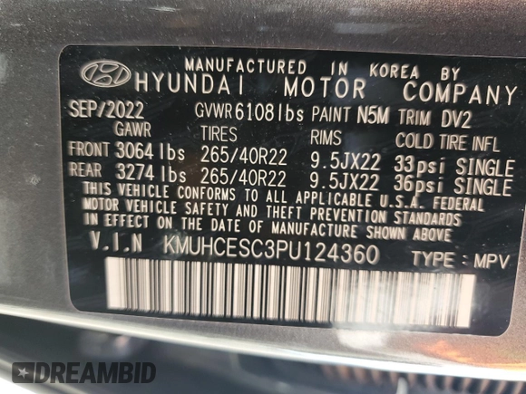 2023 Genesis GV80 with VIN KMUHCESC3PU124360, listed as a Copart auction lot 52595195 with 28,537 mi miles and Salvage title. Bid and sale history available at DreamBid. Image 16.