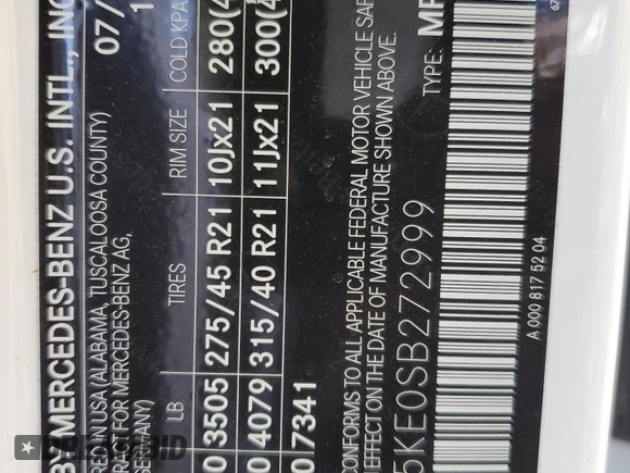 2025 Mercedes-Benz GLS 450 с VIN 4JGFF5KE0SB272999, выставлен на аукционе Copart как лот 49589825 с пробегом 10 943 миль миль и Списание • Salvage title. История ставок и продаж доступна на DreamBid. Изображение 14.