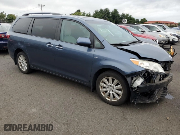 2017 Toyota Sienna XLE with VIN 5TDDZ3DC8HS166630, listed as a Copart auction lot 63404205 with 93,018 mi miles and Salvage title. Bid and sale history available at DreamBid. Image 4.
