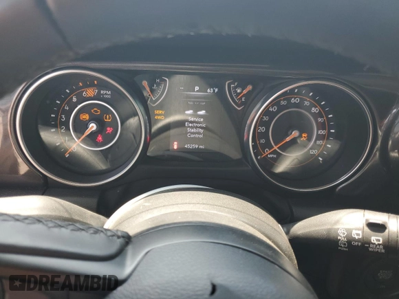 2022 Jeep Wrangler Unlimited Willys with VIN 1C4HJXDN6NW278386, listed as a Copart auction lot 56172195 with 45,259 mi miles and Salvage title. Bid and sale history available at DreamBid. Image 9.