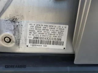 2002 Honda Accord LX z VIN JHMCG554X2C035386, wystawiony jako Copart lot #56247965 z przebiegiem Nie podano mil oraz Szkoda całkowita • Salvage title. Historia ofert i sprzedaży dostępna na DreamBid. Obrazek 12.