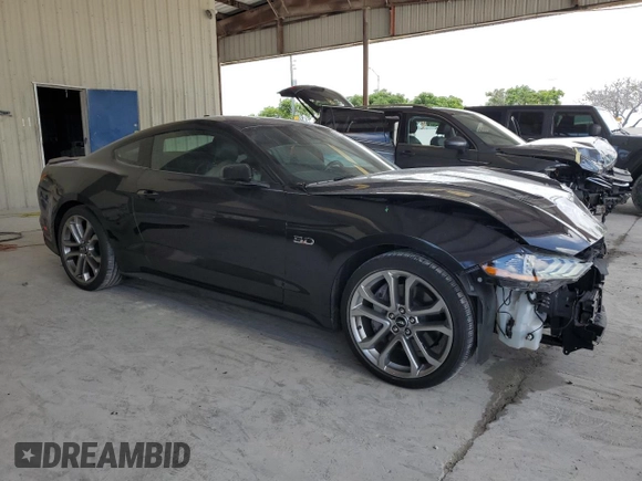 2022 Ford Mustang GT with VIN 1FA6P8CF9N5133831, listed as a Copart auction lot 61574865 with 18,621 mi miles and Salvage title. Bid and sale history available at DreamBid. Image 4.