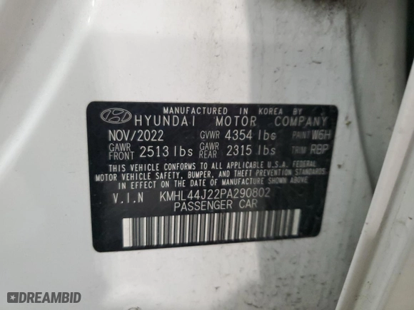 2023 Hyundai Sonata SEL Plus with VIN KMHL44J22PA290802, listed as a Copart auction lot 84043184 with 39,611 mi miles and Salvage Title. Bid and sale history available at carsss.com. Image 12.