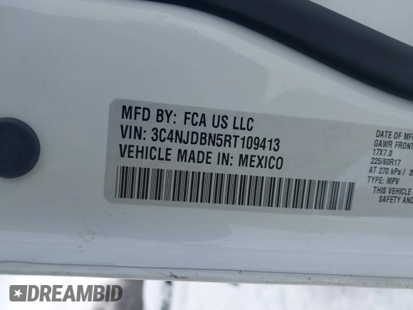 2024 Jeep Compass Latitude with VIN 3C4NJDBN5RT109413, listed as a IAAI auction lot 41330422 with Not Provided miles and . Bid and sale history available at DreamBid. Image 9.