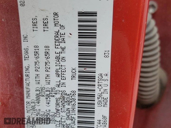 2017 Toyota Tundra SR z VIN 5TFUW5F1XHX630768, wystawiony jako Copart lot #53498545 z przebiegiem 101 323 mil mil oraz Szkoda całkowita • Salvage title. Historia ofert i sprzedaży dostępna na DreamBid. Obrazek 12.
