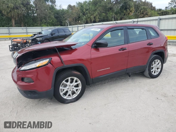 2017 Jeep Cherokee Sport with VIN 1C4PJMAS5HD227451, listed as a Copart auction lot 89089355 with 88,608 mi miles and Salvage Title. Bid and sale history available at carsss.com. Image 1.