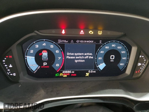 2022 Audi Q3 Premium with VIN WA1AUCF33N1002302, listed as a Copart auction lot 51973985 with 49,886 mi miles and Salvage title. Bid and sale history available at DreamBid. Image 9.