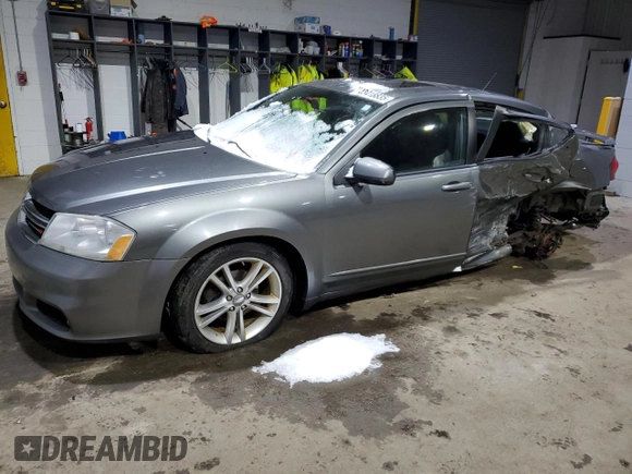 2012 Dodge Avenger SXT Plus with VIN 1C3CDZEG2CN251612, listed as a Copart auction lot 43418835 with 104,355 mi miles and Salvage Title. Bid and sale history available at carsss.com. Image 1.
