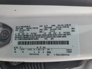 2021 Ford Escape SE с VIN 1FMCU9G63MUB16206, выставлен на аукционе Copart как лот 64048685 с пробегом 16 988 миль миль и Списание • Salvage title. История ставок и продаж доступна на DreamBid. Изображение 13.