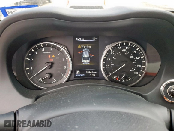 2018 Infiniti Q50 Luxe with VIN JN1EV7AP9JM592281, listed as a Copart auction lot 63676555 with 40,249 mi miles and Salvage title. Bid and sale history available at DreamBid. Image 9.