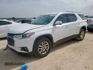 2019 Chevrolet Traverse LT Cloth z VIN 1GNERGKW6KJ150009, wystawiony jako Copart lot #57874895 z przebiegiem 143 642 mil mil oraz Szkoda całkowita • Salvage title. Historia ofert i sprzedaży dostępna na DreamBid. Obrazek 1.