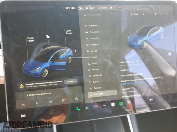 2019 Tesla Model 3 Mid Range with VIN 5YJ3E1EA0KF466585, listed as a Copart auction lot 50313695 with 70,703 mi miles and Salvage Title. Bid and sale history available at carsss.com. Image 9.