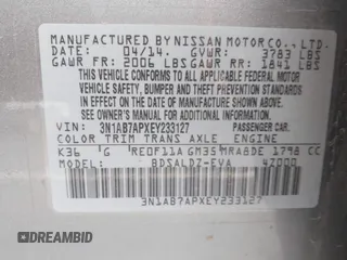 2014 Nissan Sentra S with VIN 3N1AB7APXEY233127, listed as a IAAI auction lot 42174370 with 102,423 mi miles and . Bid and sale history available at DreamBid. Image 9.