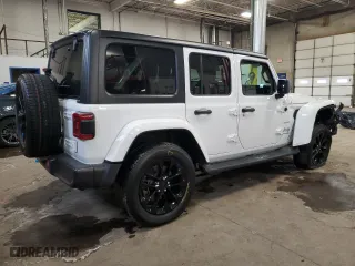 2022 Jeep Wrangler 4xe Unlimited Sahara with VIN 1C4JJXP65NW272312, listed as a Copart auction lot 45154875 with 28,263 mi miles and Salvage Title. Bid and sale history available at carsss.com. Image 3.