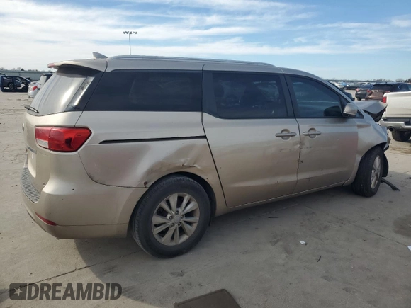 2015 Kia Sedona LX with VIN KNDMB5C1XF6040850, listed as a Copart auction lot 87858215 with 95,579 mi miles and Salvage Title. Bid and sale history available at DreamBid. Image 3.