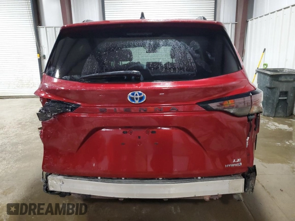 2023 Toyota Sienna LE with VIN 5TDKRKEC3PS143013, listed as a Copart auction lot 49035395 with 54,341 mi miles and Salvage Title. Bid and sale history available at carsss.com. Image 6.