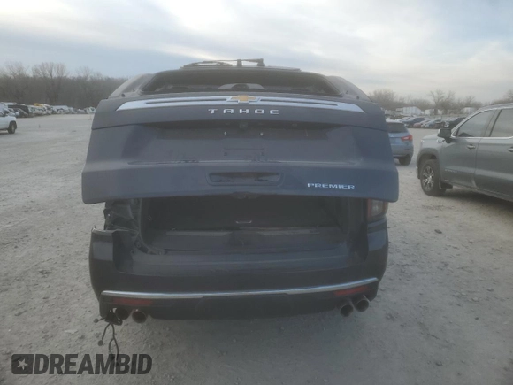 2023 Chevrolet Tahoe Premier with VIN 1GNSCSKD4PR563710, listed as a Copart auction lot 84965394 with 17,528 mi miles and Salvage title. Bid and sale history available at DreamBid. Image 6.