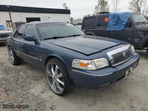 2009 Mercury Grand Marquis LS with VIN 2MEHM75V79X615422, listed as a Copart auction lot 75363584 with 158,946 mi miles and Salvage Title. Bid and sale history available at carsss.com. Image 4.