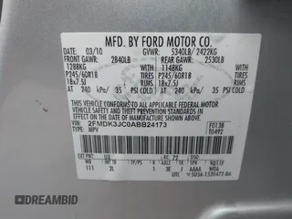 2010 Ford Edge SEL with VIN 2FMDK3JC0ABB24173, listed as a IAAI auction lot 41484816 with 244,741 mi miles. Bid and sale history available at carsss.com. Image 9.