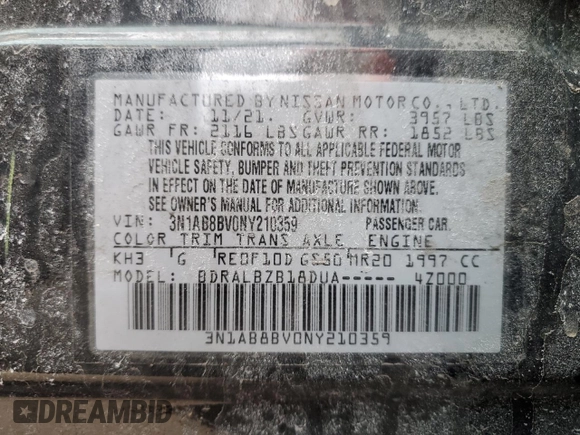 2022 Nissan Sentra S z VIN 3N1AB8BV0NY210359, wystawiony jako Copart lot #43751275 z przebiegiem 157 024 mil mil oraz Szkoda całkowita • Salvage title. Historia ofert i sprzedaży dostępna na DreamBid. Obrazek 12.