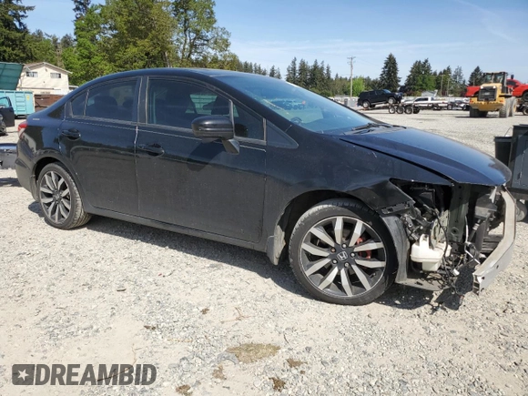 2014 Honda Civic EX-L with VIN 19XFB2F95EE054849, listed as a Copart auction lot 54334865 with 111,875 mi miles and Salvage Title. Bid and sale history available at DreamBid. Image 4.